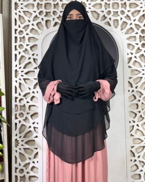 6 Layer Chiffon Gerogette | Black (Round Shape)