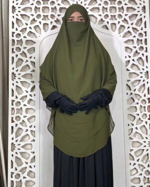 6 Layer Chiffon Gerogette | Olive (Round Shape)