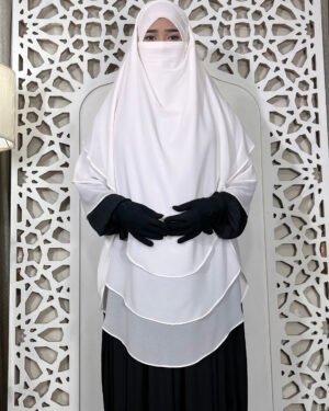 6 Layer Chiffon Gerogette | White (Round Shape)