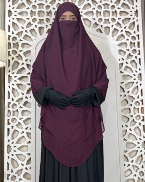 6 Layer Chiffon Gerogette | Maroon (Round Shape)