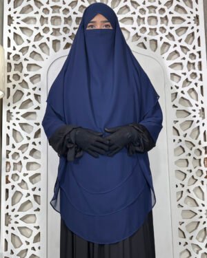 6 Layer Chiffon Gerogette | Nevi Blue (Round Shape)