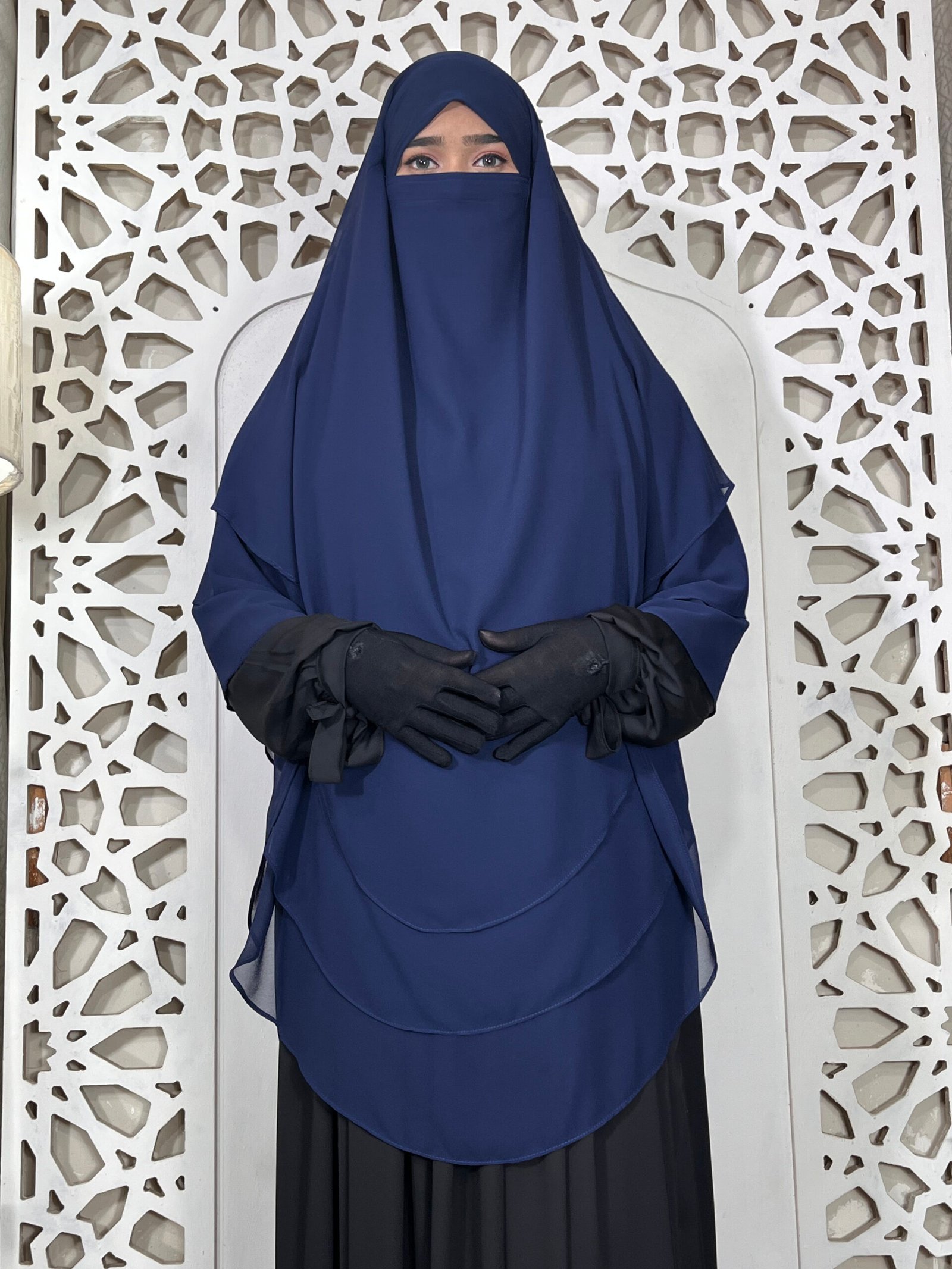 6 Layer Chiffon Gerogette | Nevi Blue (Round Shape)