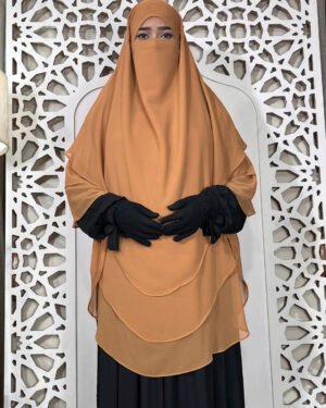 6 Layer Chiffon Gerogette | Brown (Round Shape)