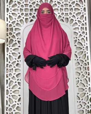 6 Layer Chiffon Gerogette | Deep Pink (Round Shape)