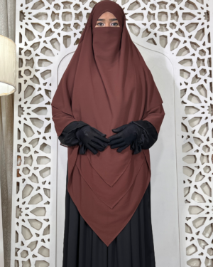 6 Layer Chiffon Gerogette | Coffee (V Shape)
