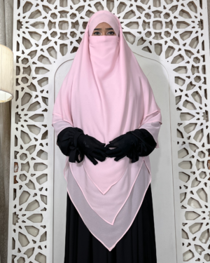 6 Layer Chiffon Gerogette | Baby Pink (V Shape)
