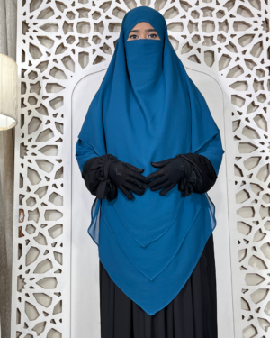 6 Layer Chiffon Gerogette | Teal (V Shape)