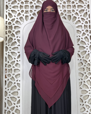 6 Layer Chiffon Gerogette | Deep Maroon (V Shape)