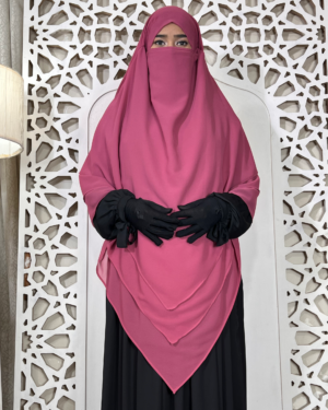 6 Layer Chiffon Gerogette | Pink (V Shape)