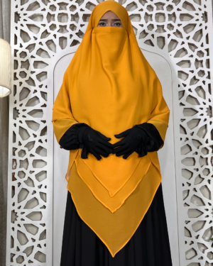 6 Layer Chiffon Gerogette | Yello Musterd (V Shape)
