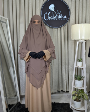 6 Layer Chiffon Gerogette | Mocha (V Shape)